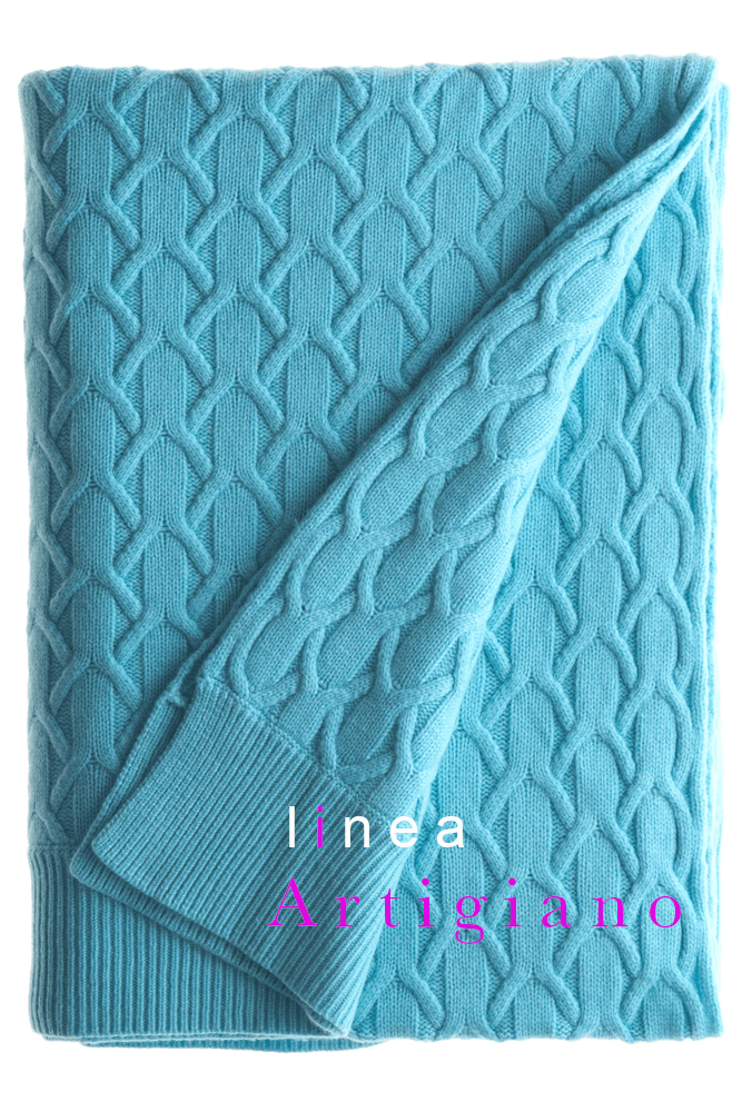 Knitted cashmere throw Treccia